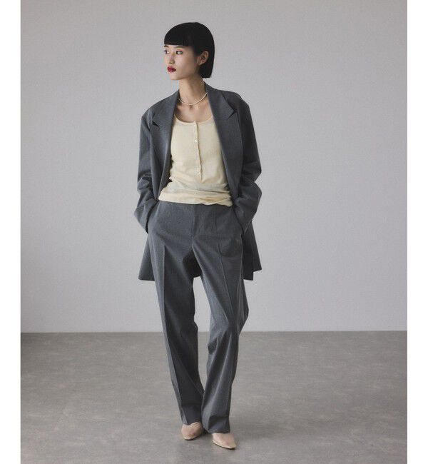 ADAM ET ROPE'「ヘンリーネックカットオフウールプルオーバー」|Tシャツ・カットソー|