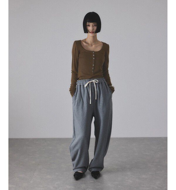 ADAM ET ROPE'「ヘンリーネックカットオフウールプルオーバー」|Tシャツ・カットソー|