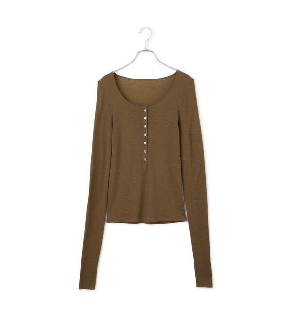 ADAM ET ROPE'「ヘンリーネックカットオフウールプルオーバー」|Tシャツ・カットソー|