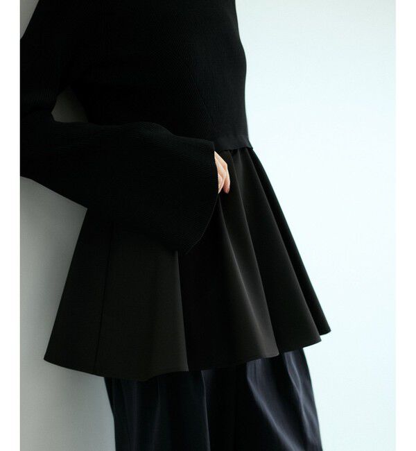 ADAM ET ROPE'「【サステナブル】・【定番人気】ペプラムコンビニットプルオーバー」|Tシャツ・カットソー|