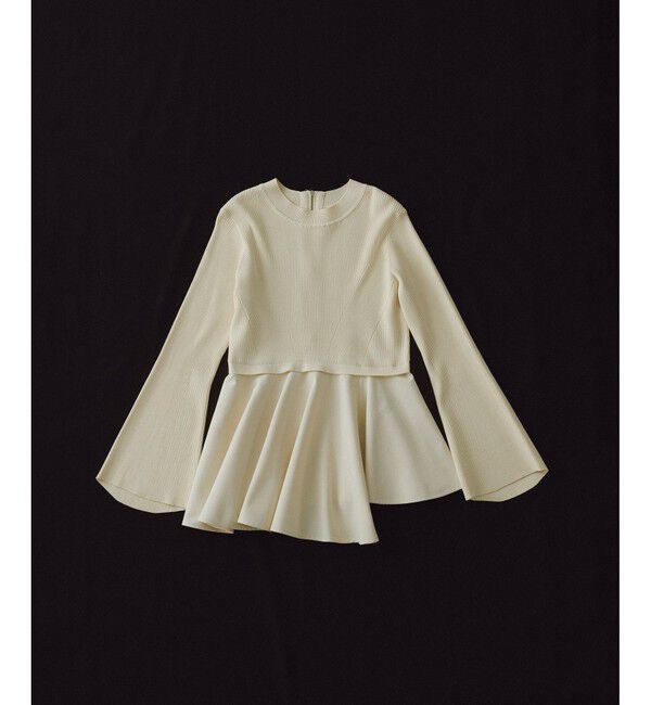 ADAM ET ROPE'「【サステナブル】・【定番人気】ペプラムコンビニットプルオーバー」|Tシャツ・カットソー|