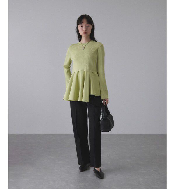 ADAM ET ROPE'「【サステナブル】・【定番人気】ペプラムコンビニットプルオーバー」|Tシャツ・カットソー|