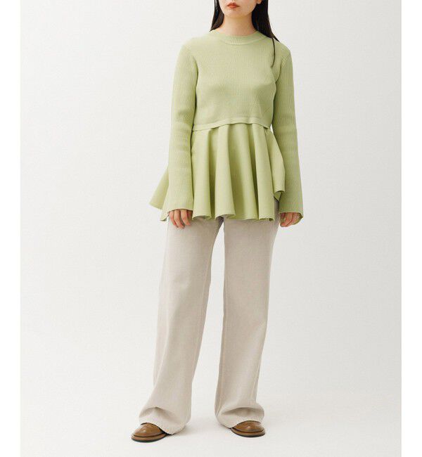 ADAM ET ROPE'「【サステナブル】・【定番人気】ペプラムコンビニットプルオーバー」|Tシャツ・カットソー|