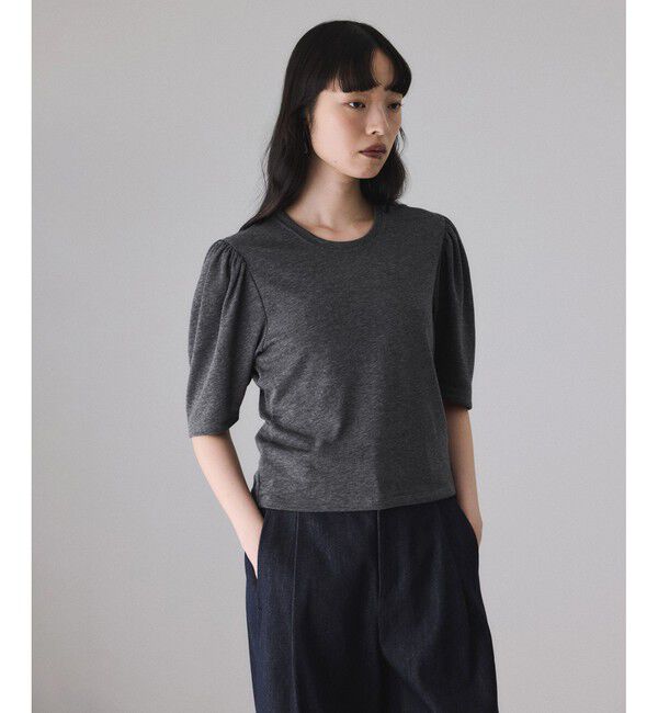 ADAM ET ROPE'「ガーゼ裏毛パフスリーブプルオーバー」|Tシャツ・カットソー|チャコール(06)