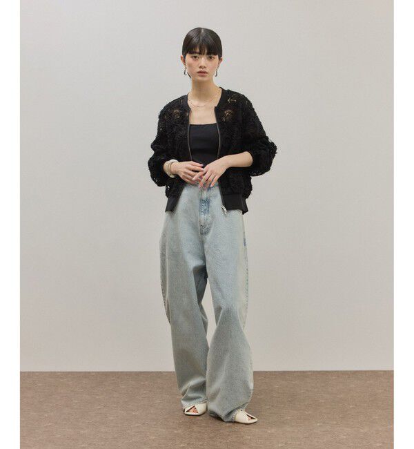 ADAM ET ROPE'「ラインアートレースブルゾン」|ブルゾン・スタジャン|