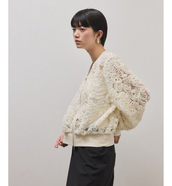 ADAM ET ROPE'「ラインアートレースブルゾン」|ブルゾン・スタジャン|