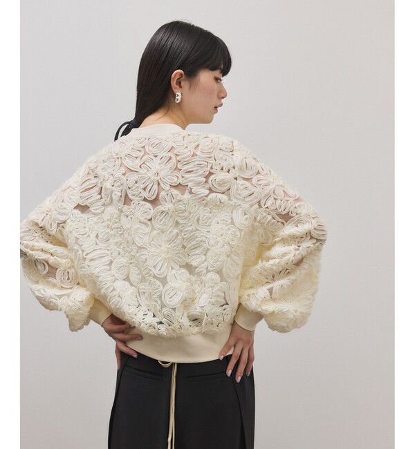 ADAM ET ROPE'「ラインアートレースブルゾン」|ブルゾン・スタジャン|