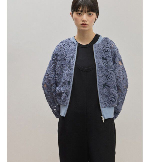 ADAM ET ROPE'「ラインアートレースブルゾン」|ブルゾン・スタジャン|