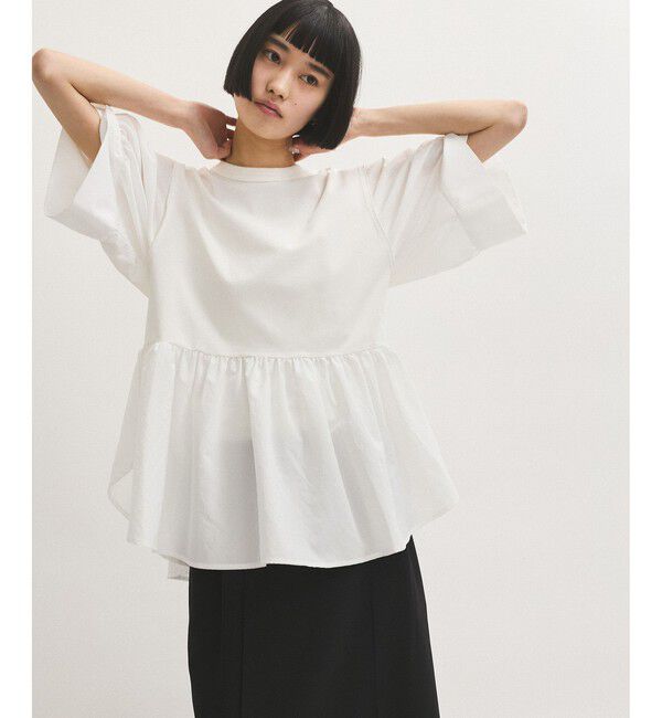 ADAM ET ROPE'「【サステナブル】バウンスカフスプルオーバー」|Tシャツ・カットソー|ホワイト(10)