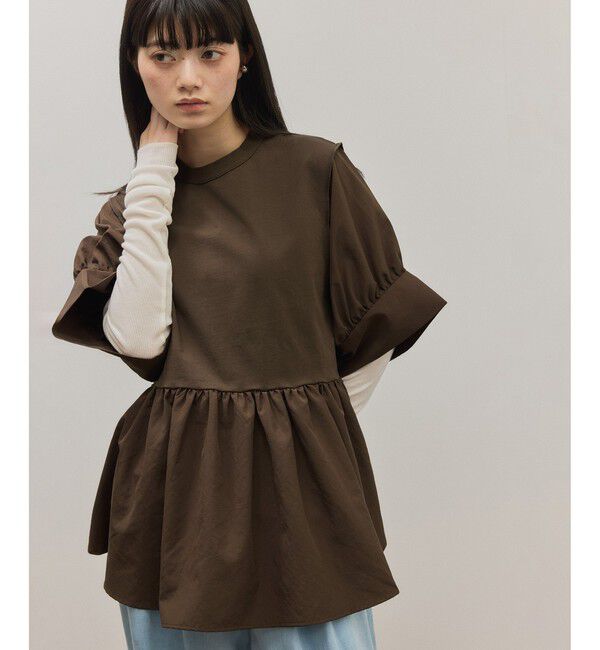 ADAM ET ROPE'「【サステナブル】バウンスカフスプルオーバー」|Tシャツ・カットソー|ブラウン(20)