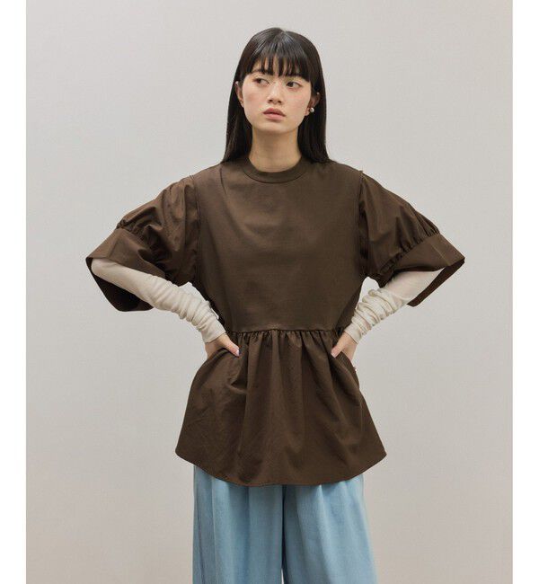 ADAM ET ROPE'「【サステナブル】バウンスカフスプルオーバー」|Tシャツ・カットソー|