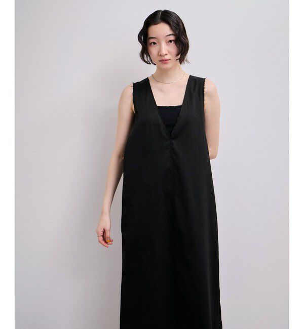 ADAM ET ROPE'「【WEB限定】カットオフノースリーブワンピース」|ワンピース|ブラック(01)
