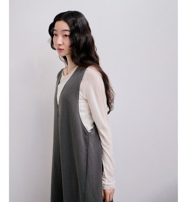 ADAM ET ROPE'「【WEB限定】カットオフノースリーブワンピース」|ワンピース|