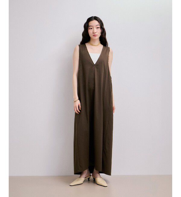 ADAM ET ROPE'「【WEB限定】カットオフノースリーブワンピース」|ワンピース|