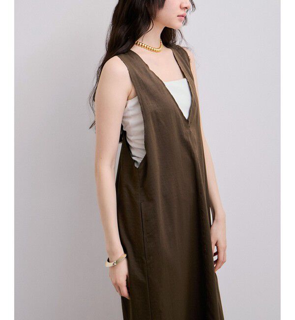 ADAM ET ROPE'「【WEB限定】カットオフノースリーブワンピース」|ワンピース|