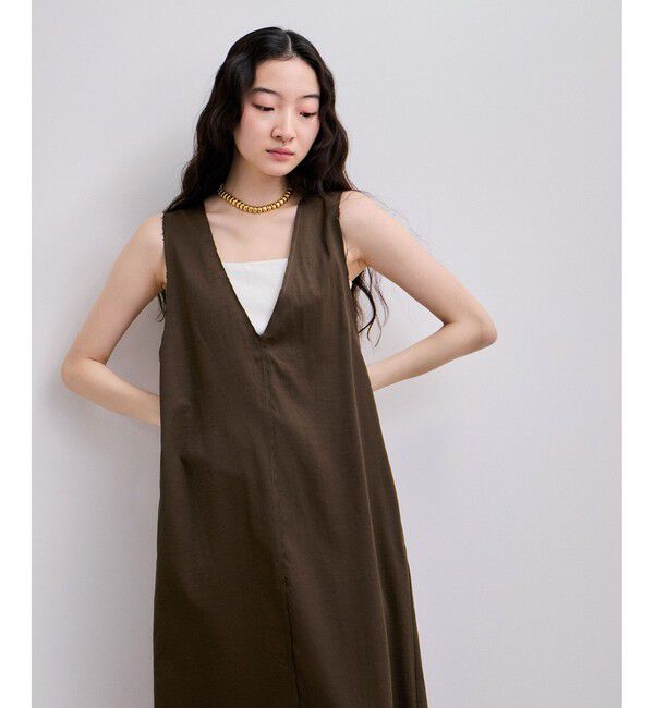 ADAM ET ROPE'「【WEB限定】カットオフノースリーブワンピース」|ワンピース|