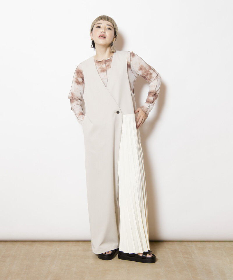  「ラッププリーツオールインワン」|オールインワン|