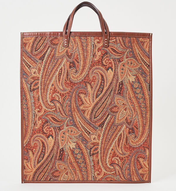  「【A VACATION】FAN PAISLEY OR」|トートバッグ|オレンジ