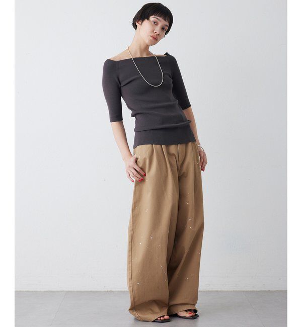 THE PAUSE「【THE PAUSE】オフショルハーフスリーブプルオーバー」|ニット・セーター|