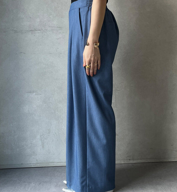  「デニムタックワイドパンツ」|チノ|