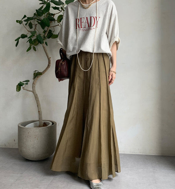  「シアーパネルプリーツスカート」|スカート|