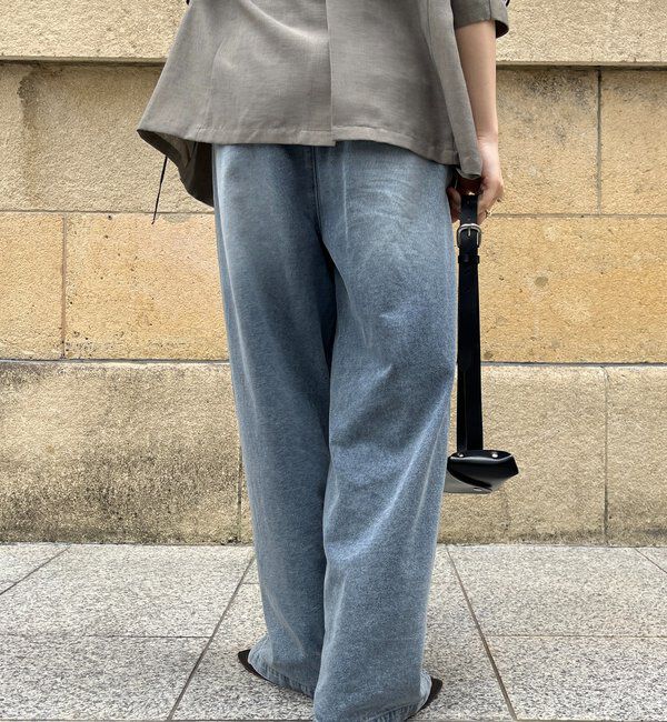  「【新色追加】デニムワイドイージーパンツ」|デニム|
