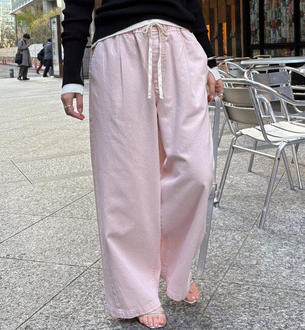  「【新色追加】デニムワイドイージーパンツ」|デニム|