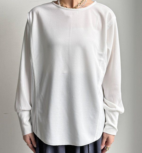  「【WEB限定】カットジョーゼットオーガンジー切替ブラウス」|シャツ・ブラウス|