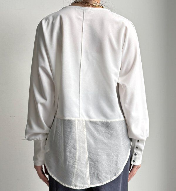  「【WEB限定】カットジョーゼットオーガンジー切替ブラウス」|シャツ・ブラウス|