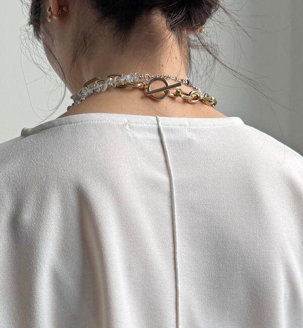  「【WEB限定】カットジョーゼットオーガンジー切替ブラウス」|シャツ・ブラウス|