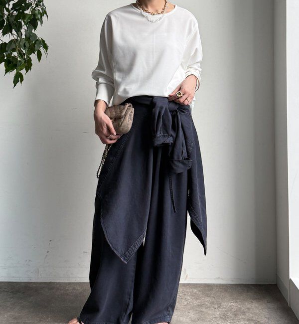  「【WEB限定】カットジョーゼットオーガンジー切替ブラウス」|シャツ・ブラウス|