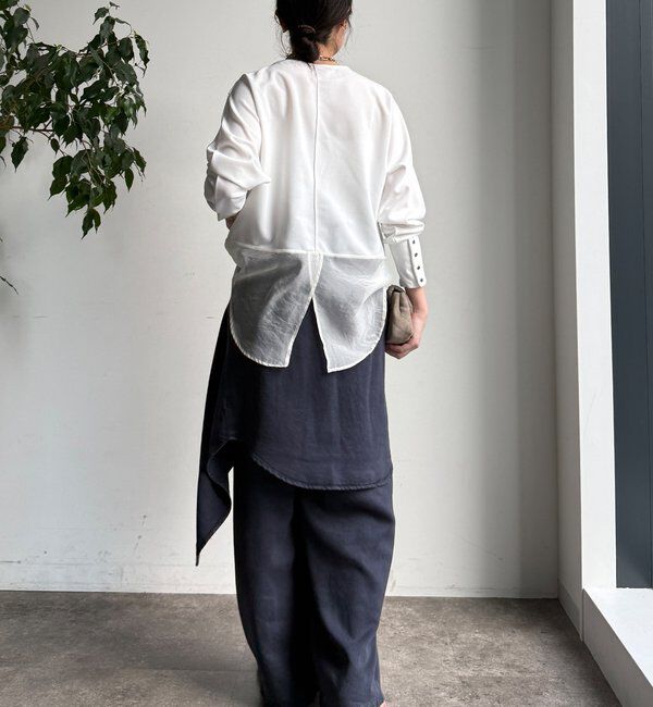  「【WEB限定】カットジョーゼットオーガンジー切替ブラウス」|シャツ・ブラウス|