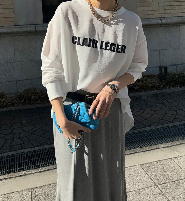  「袖リブバックボタンジョーゼットロゴプルオーバー」|シャツ・ブラウス|