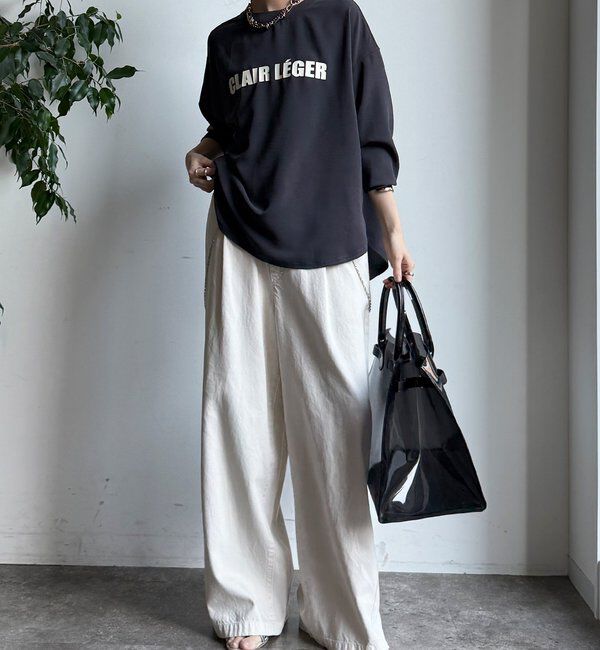  「袖リブバックボタンジョーゼットロゴプルオーバー」|シャツ・ブラウス|