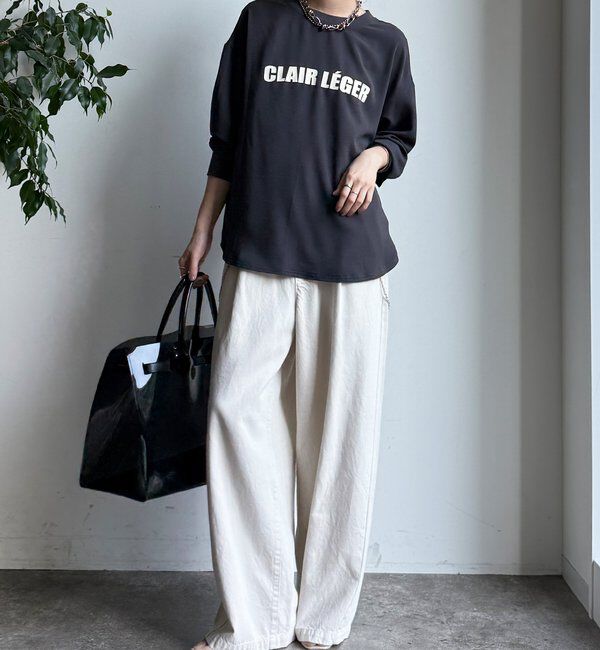  「袖リブバックボタンジョーゼットロゴプルオーバー」|シャツ・ブラウス|