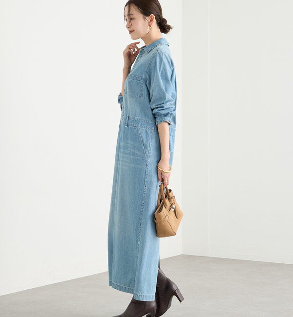  「【MONN&times;Yoshiiiiii】デニムシャツワンピース」|ワンピース|