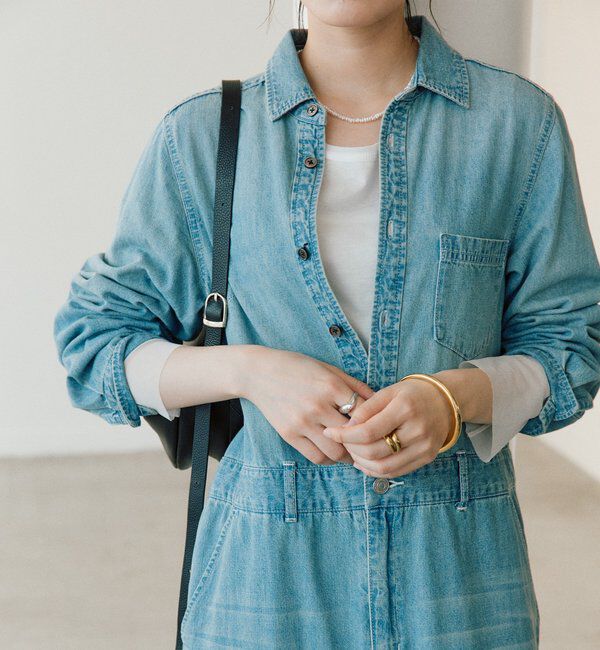  「【MONN&times;Yoshiiiiii】デニムシャツワンピース」|ワンピース|