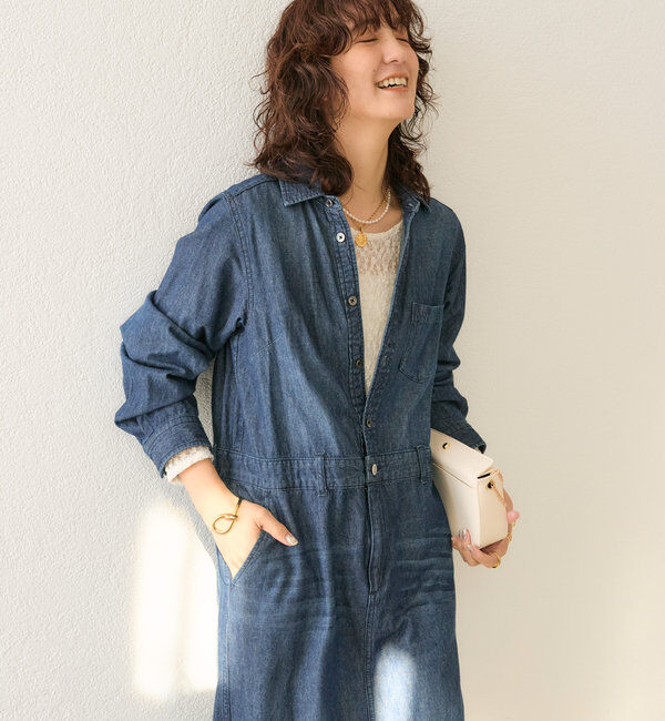  「【MONN&times;Yoshiiiiii】デニムシャツワンピース」|ワンピース|