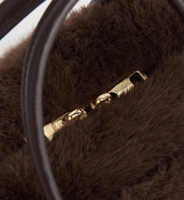  「【シーズンムード抜群】フェイクファーミニボストン」|クラッチバッグ|