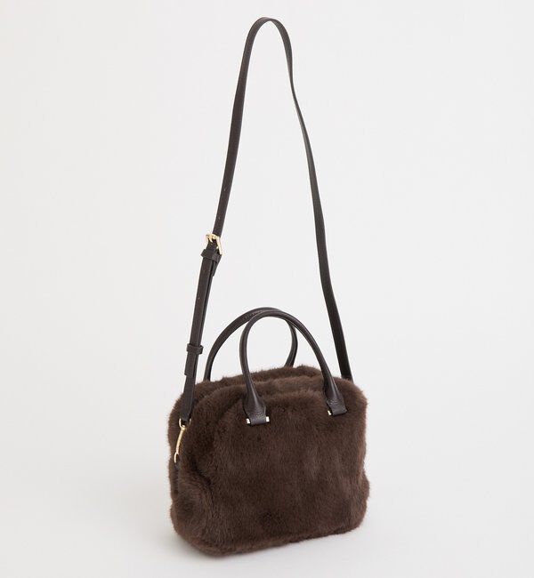  「【シーズンムード抜群】フェイクファーミニボストン」|クラッチバッグ|