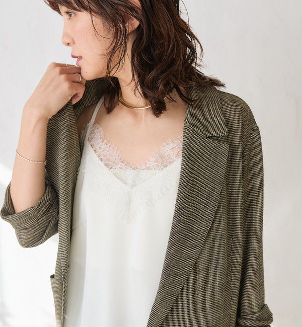  「予約【鮮度抜群】バイアスヘムレースキャミソール」|シャツ・ブラウス|