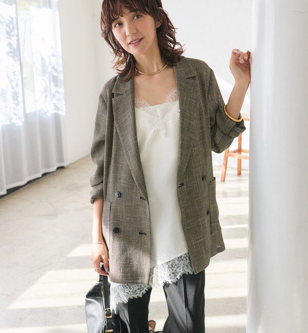  「予約【洗練されたムードに】カラミチェックオーバージャケット」|テーラードジャケット|