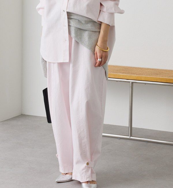  「予約【セットアップ着用可能】ガーメントダイコットンツイルパンツ」|チノ|ピンク