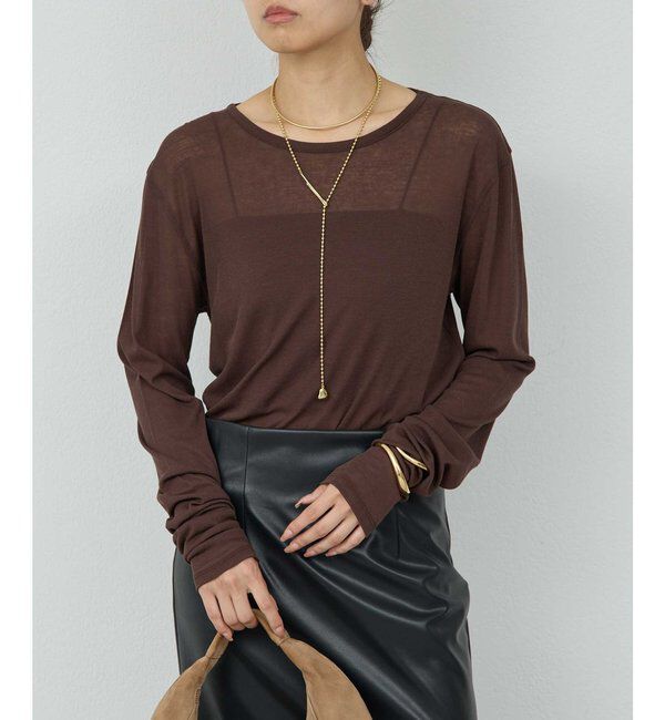 La nature linge「【La nature linge】NEWロングスリーブTシャツ」|Tシャツ・カットソー|ブラウン