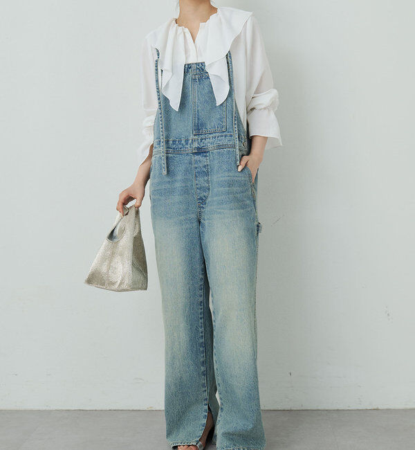  「【サイズ展開あり/長さ調整可能】デニムサロペット」|チノ|