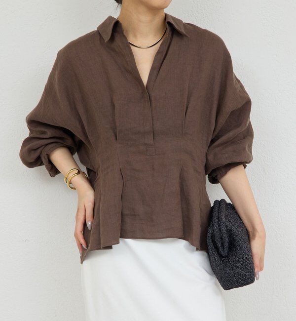  「【WEB限定】【大人気につきリバイバル】ウエストシェイプシャツ」|シャツ・ブラウス|ブラウン