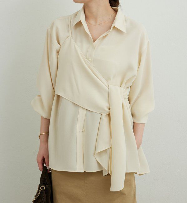  「ワンショルレイヤードシャツ」|シャツ・ブラウス|アイボリー