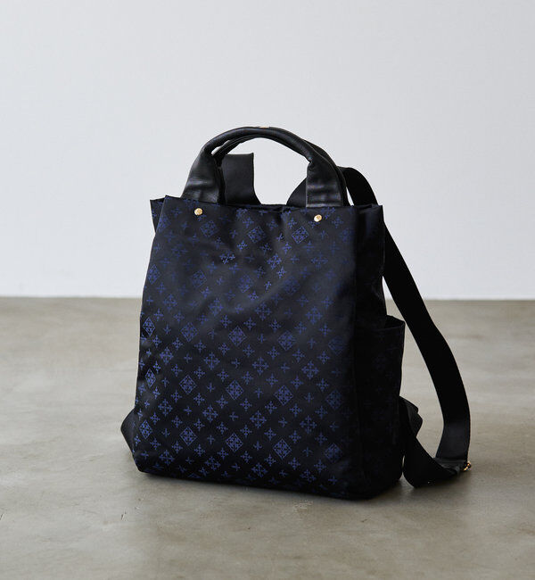  「ナイロンジャガード2ハンドルリュックサック」|リュック|ネイビー