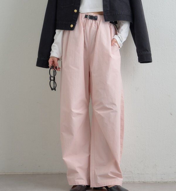  「ボリュームイージーパンツ」|チノ|ピンク