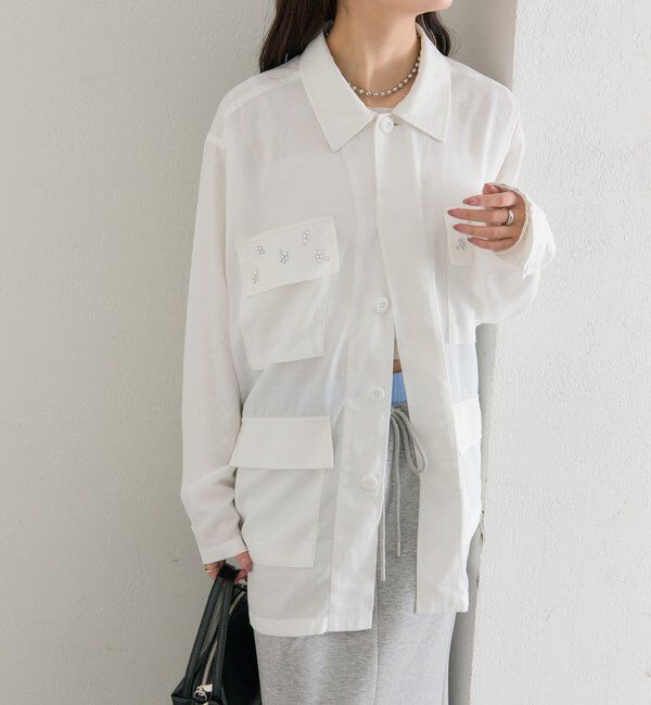  「ポケットビジューカバーオール」|ブルゾン・スタジャン|